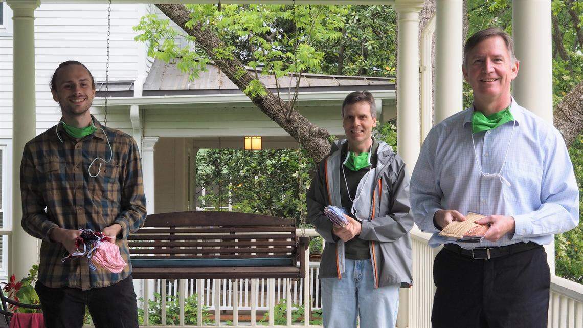 Isaac Henrion, Larry Greenblatt and Eric Westman are leaders of Covering the Triangle, an effort to distribute free face masks to vulnerable populations in the Triangle.