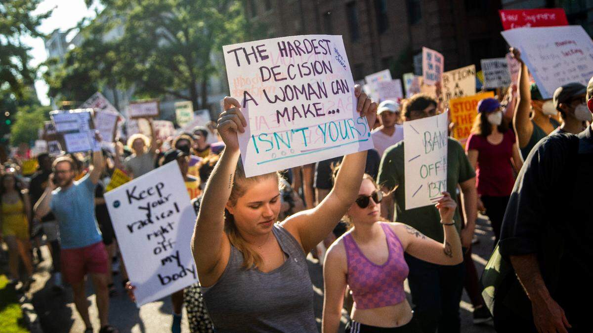 Protesters gather in Raleigh in response to Supreme Court overturning Roe v. Wade