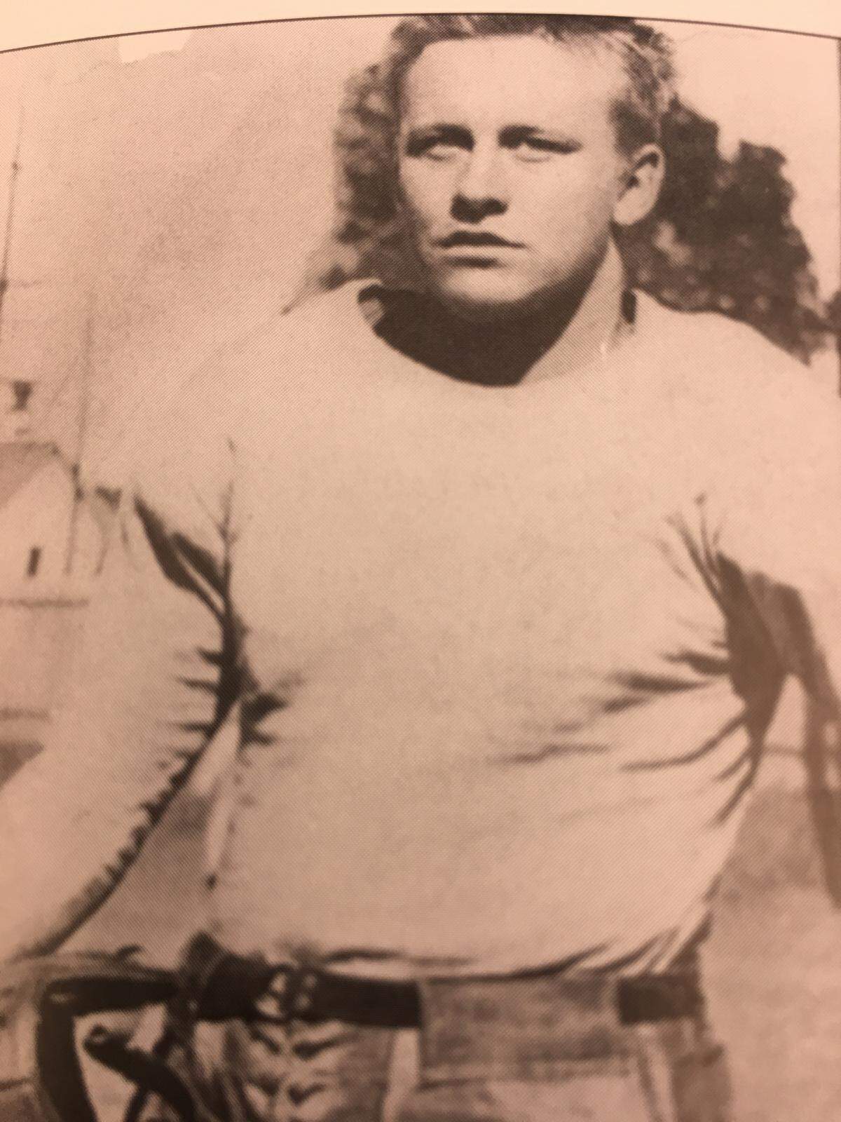 Bobby Crocker shown as a fullback for Raleigh High School before dying in World War II