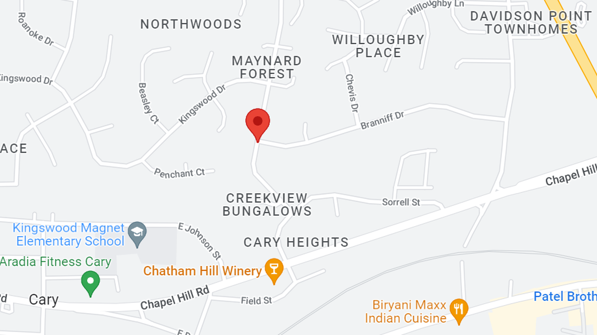 Nearly 40,000 gallons of sewage spilled on Gregory Drive in Cary on Oct. 28, 2022.