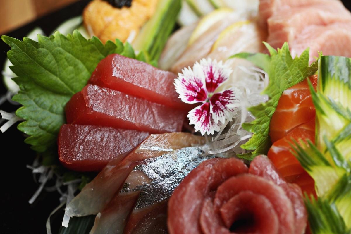 The assorted sashimi platter at O-Ku Sushi.