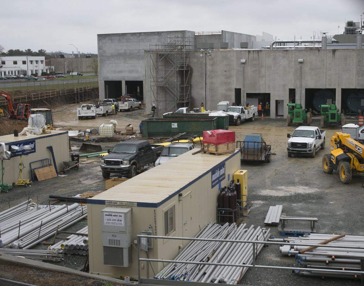Construction of the Mountaire Farms processing plant in Siler City, N.C. The plant has bought the Johnson’s Mobile Home Park next door and plans to expand its operations. Those living in the mobile home park have been given eviction notices.
