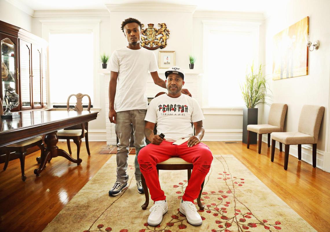 Tony Scott Jr, left, and his father, Tony Scott Sr., met with their attorney Sharika M. Robinson in a Durham law firm Friday, June 26, 2020, to speak with The News & Observer. The family has filed a federal lawsuit against the Durham Police Department, the white officer and the city for violating his civil rights during a January 2019 arrest.