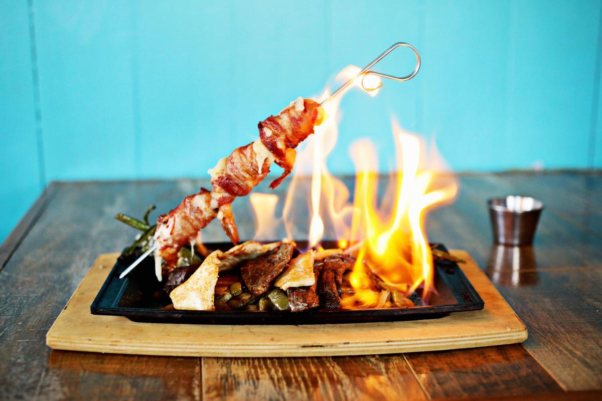 The cielo, mar y tierra as it is served at Mariscos Los Cabos in Durham.