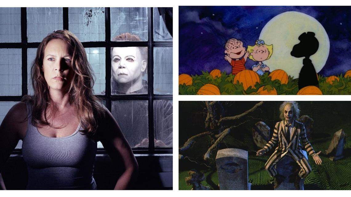 (Clockwise): Jamie Lee Curtis from the “Halloween” franchise, “It’s the Great Pumpkin, Charlie Brown” and “Beetlejuice.”