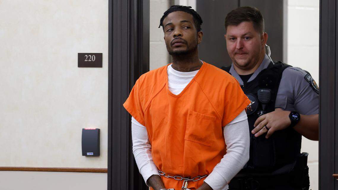 Michael Jerome Henry makes his first court appearance at the Orange County Courthouse in Hillsborough, N.C. on Wednesday, Oct. 5, 2022, after being arrested and charged with murder a week after a shooting killed one and injured three others at a Chapel Hill apartment complex.