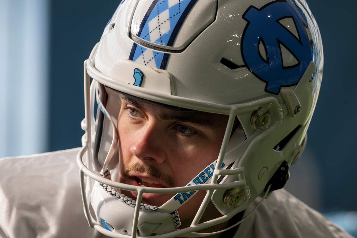 North Carolina place kicker Todd Pledger (90) during the opening day of spring football practice on Tuesday, March 19, 2024 in Chapel Hill, N.C.