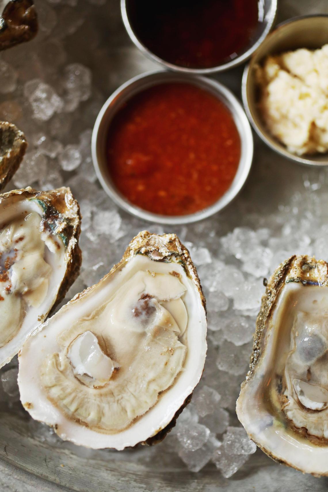 The North Hills’ restaurant, STIR, touts its oyster bar as a specialty, and typically offers several East Coast varieties from North Carolina to P.E.I.