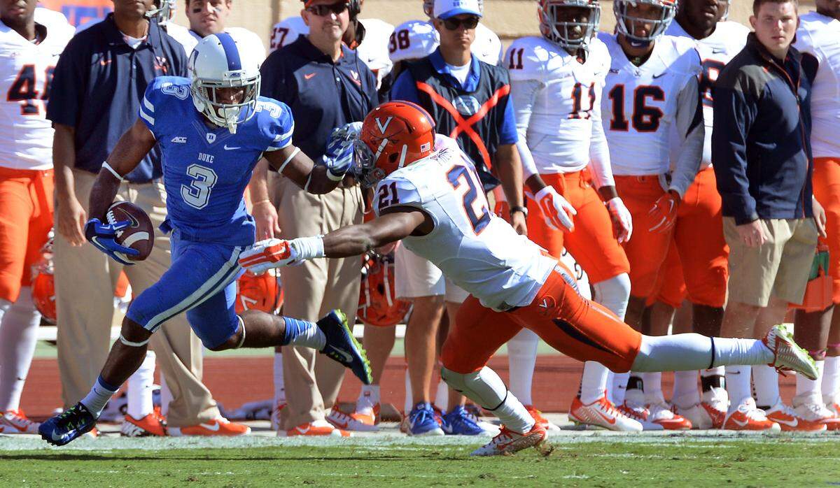 Duke wide receiver Jamison Crowder (3) in action against Virginia in 2014.