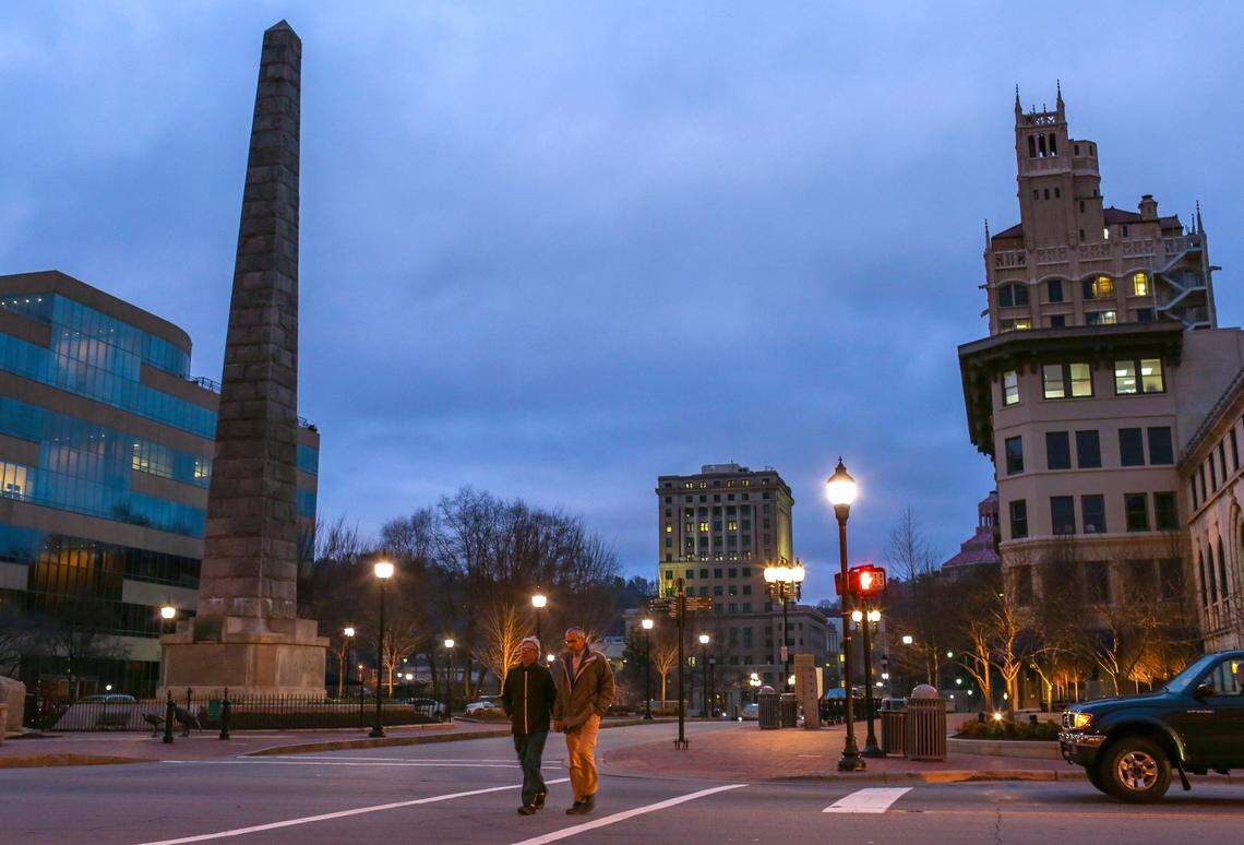 Downtown Asheville features a variety of shops, breweries and wine bars.