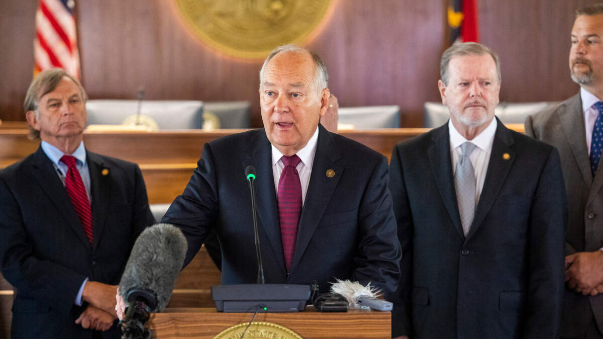 Sen. Brent Jackson speaks during a press conference outlining the state budget Monday, June 21, 2021 at the North Carolina Legislative Building. The budget includes tax cuts, raises and bonuses.