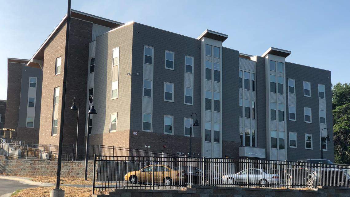 One of five residence halls that make up The Woods, a new complex at UNC Asheville. City firefighters have been living in the complex since late August while workers addressed fire hazards that State Insurance Commissioner Mike Causey said made the buildings unsafe.