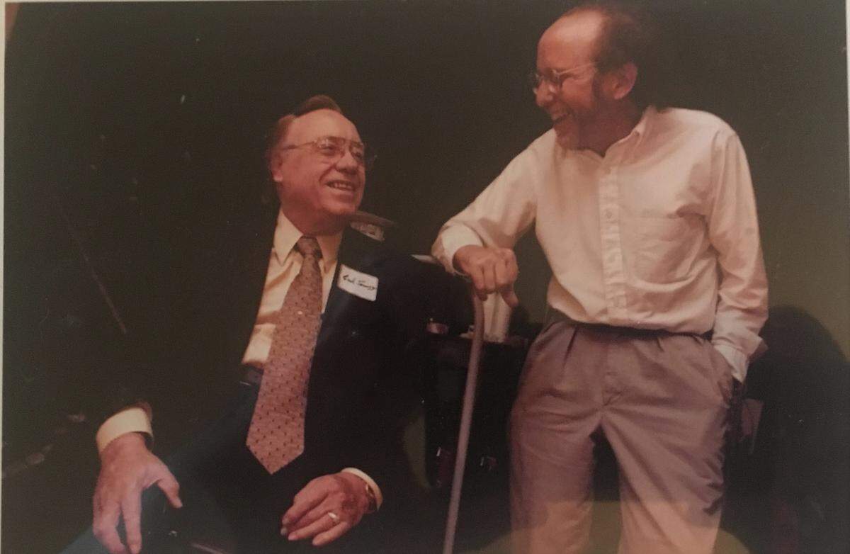 Earl Scruggs with journalist and author Thomas Goldsmith in an undated photo. Goldsmith interviewed Scruggs numerous times, eventually writing a book about Scruggs’ ”Foggy Mountain Breakdown.”