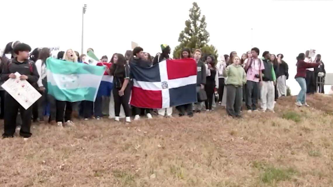 Students at Heritage, Rolesville and other high schools in Wake County held walk-outs last Thursday to protest Border Patrol / ICE operations in the Triangle. Wake Schools said protests were student-led.