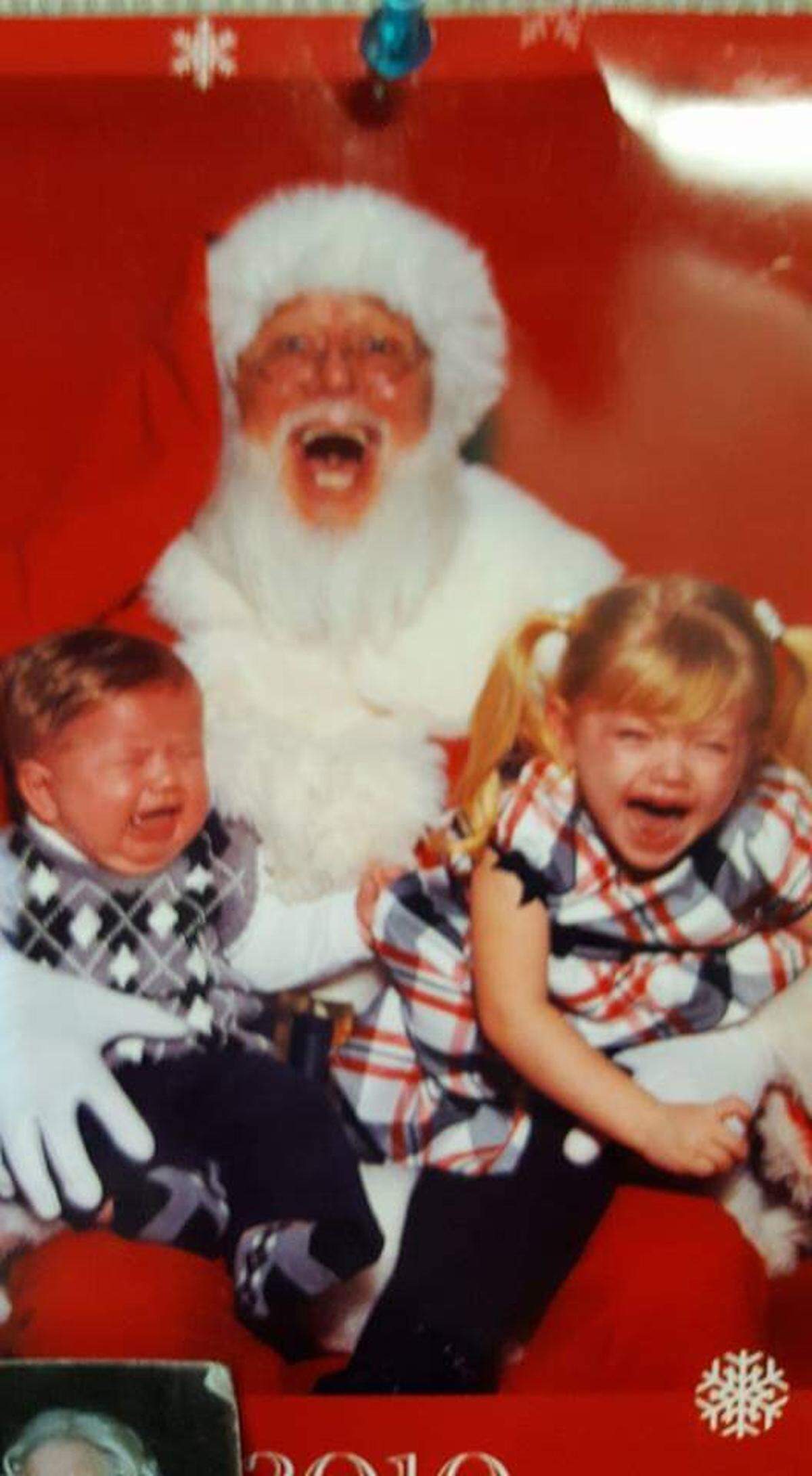 Wendy Rice’s children with Santa.
