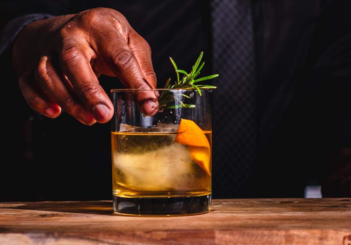 Epic Chophouse has extensive wine and bourbon collections. The Black Walnut Old Fashioned is made with Larceny bourbon, black walnut syrup, bitters and Bing cherry.