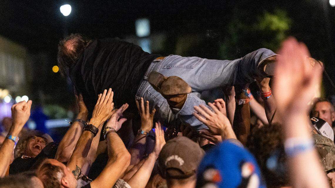 Jesus Lizard performs at at Moore Square in Raleigh during the Hopscotch Music Festival on Saturday, Sept. 7, 2024.