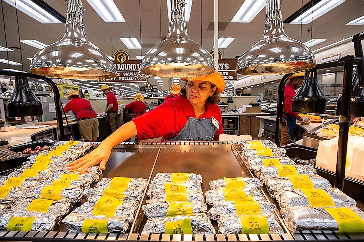 Buc-ee’s sells fresh-made food, in addition to the usual roadside snacks, like these made to go tacos.
