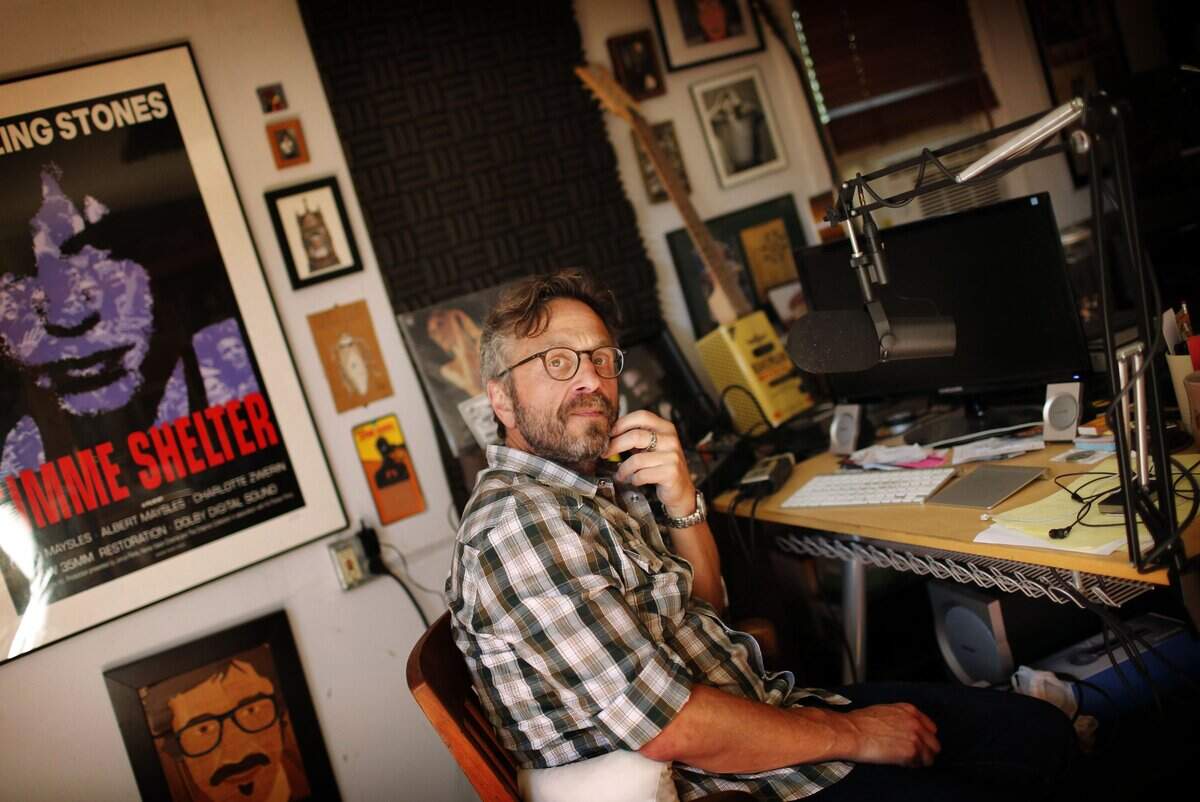 Comedian Marc Maron’s WTF podcast has been one of the most popular on iTunes for a few years now. He often interviews high-profile guests like Louis C.K., Judd Apatow and Terry Gross. But this week he landed the biggest get of his career: The President of the United States. On June 19, 2015, President Obama went to the tiny Los Angeles garage where Maron records his podcast for an hour-long interview. He is photographed in his garage studio later in the day. (Barbara Davidson/Los AngelesTimes/TNS)