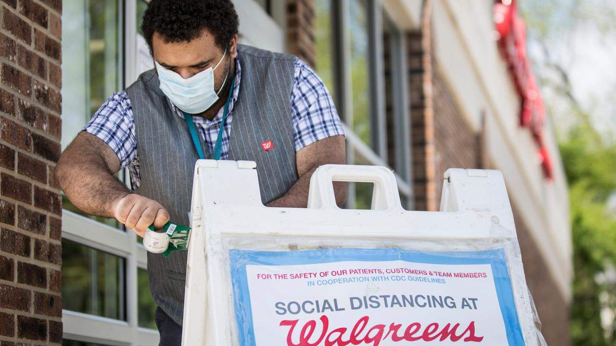 Shea Wood, a manager at a Walgreens in Pittsboro, N.C., on April 13, 2020.