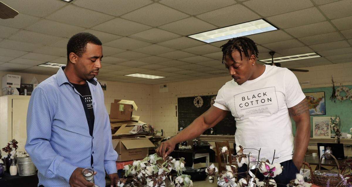 The North Carolina company Black Cotton harvests cotton into home décor, art and jewelry. Julius Tillery and Jamaal Garner, two childhood best friends, are attempting to re-write the narrative around black farmers working with cotton