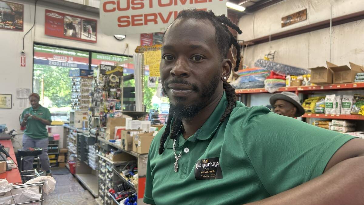 LIndsay “C” Highsmith bought Handyman Hardware, fixture in downtown Raleigh since 1958, and will keep it going as C’s Keys and Hardware. He said he knows 75% percent of customers who come through the door.