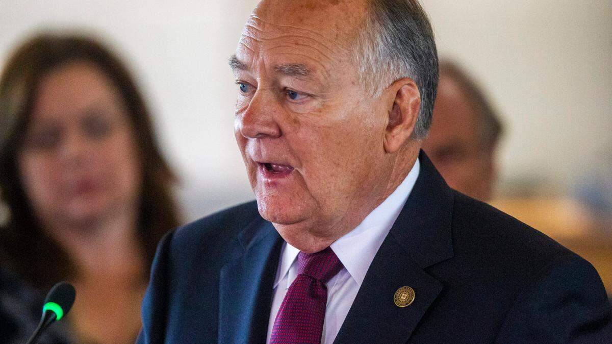 Sen. Brent Jackson speaks during a press conference outlining the state budget Monday, June 21, 2021 at the North Carolina Legislative Building. The budget includes tax cuts, raises and bonuses.