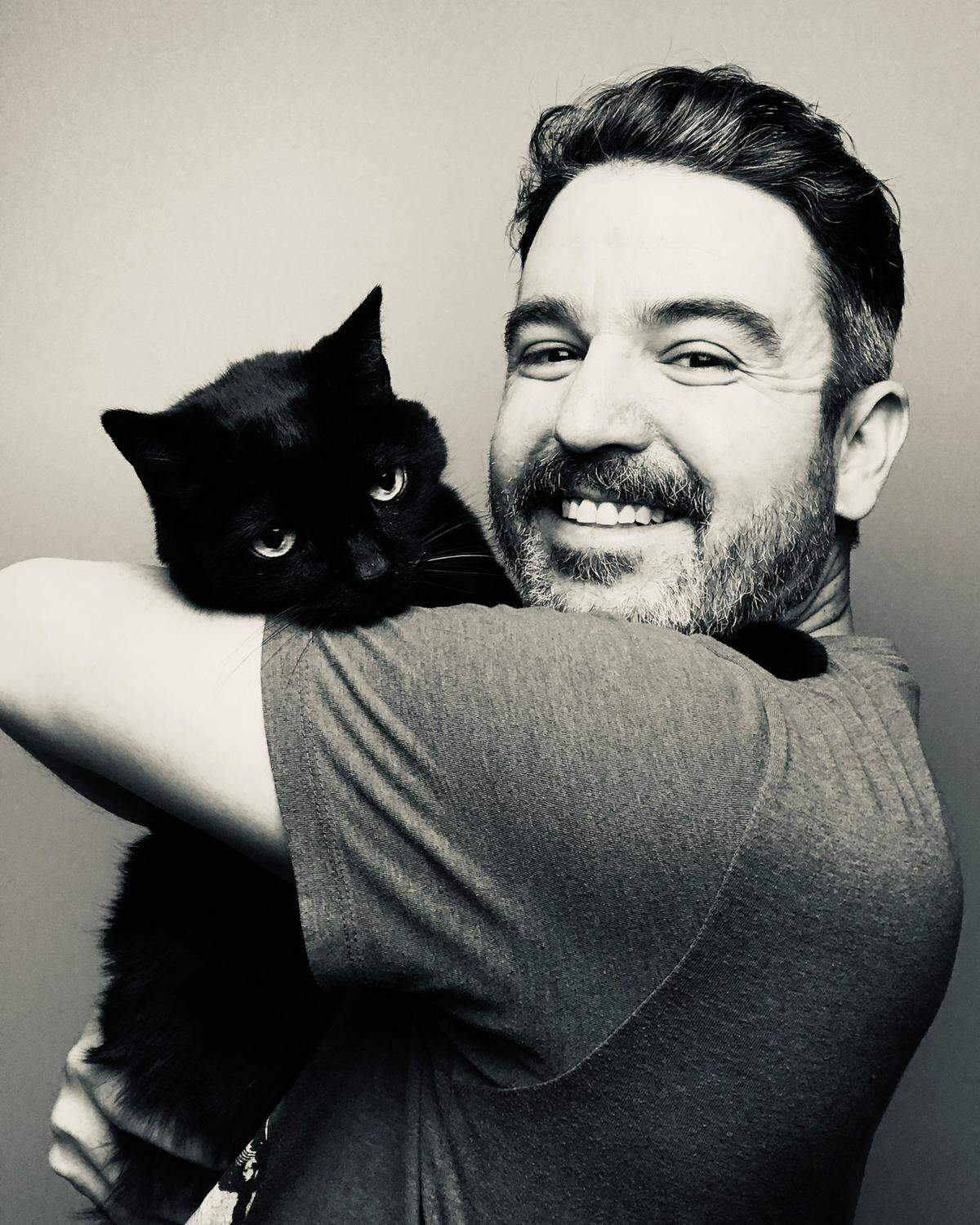 Matt McCarthy takes most of the images for his “Magnus Cattus” work from cat photos he finds online, but his own feline Atticus provides inspiration.