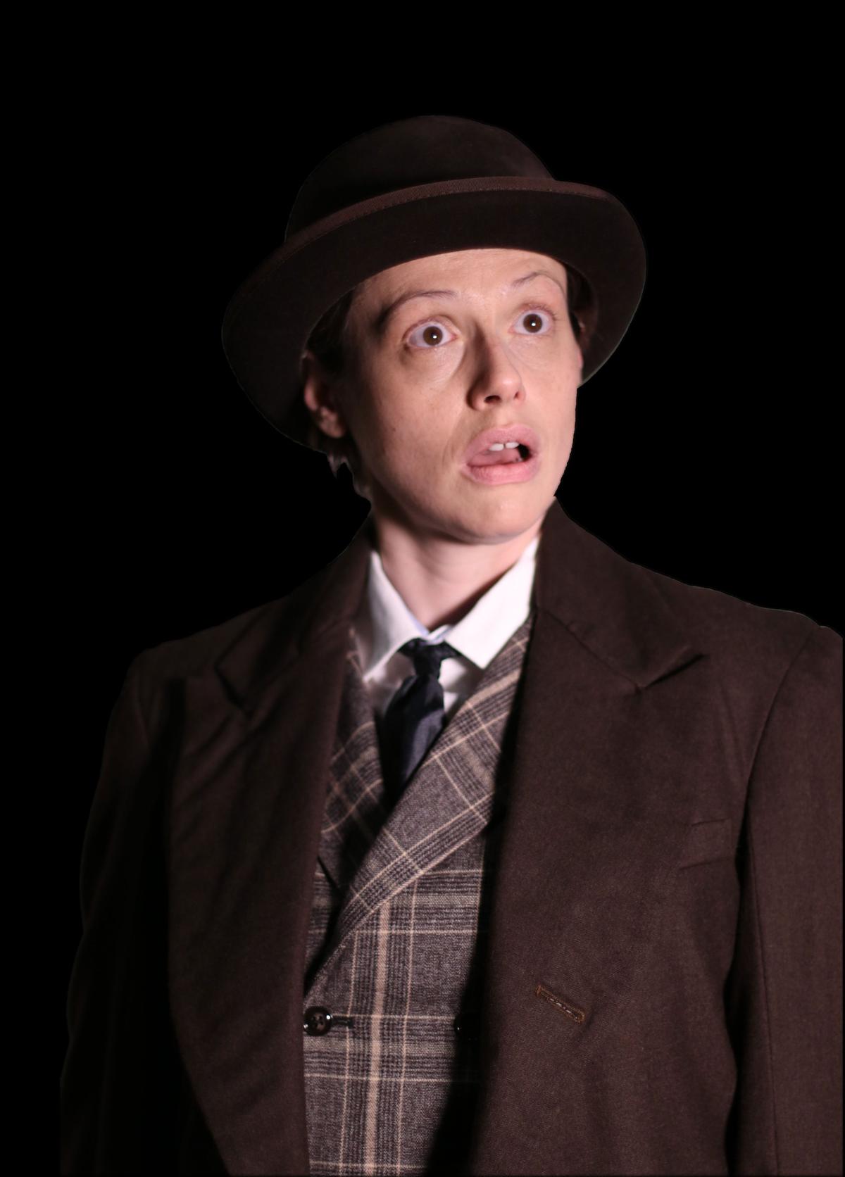Laurel Ullman as Watson in Raleigh Little Theatre’s production of “Baskerville: A Sherlock Holmes Mystery” by Ken Ludwig.
