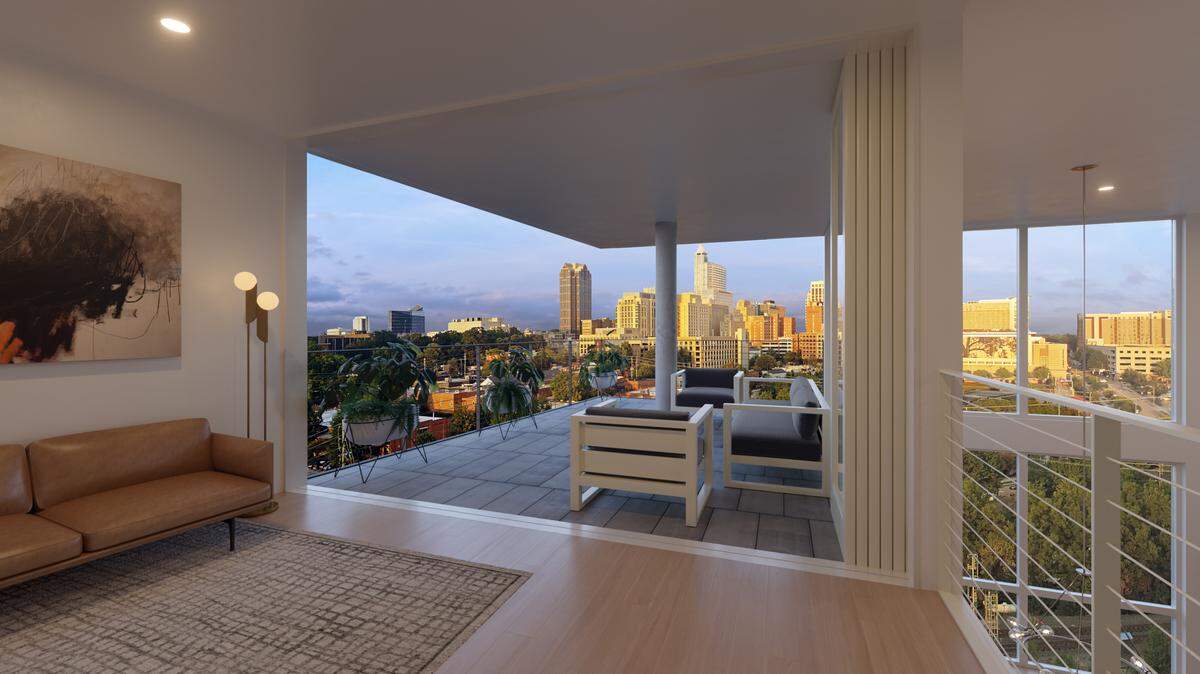A rendering of what the view from the Fairweather's penthouse will look like.