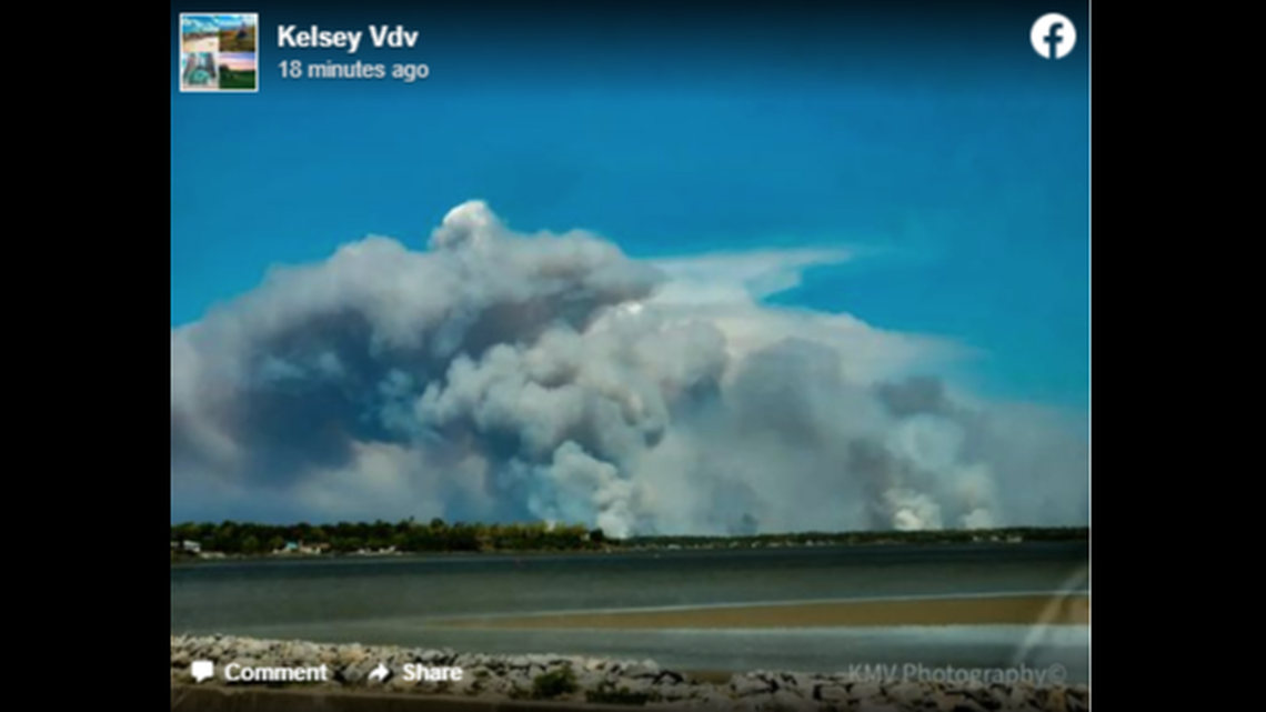 The Great Lake wildfire has grown to 36,000 acres in North Carolina’s Croatan National Forest, the U.S. Forest Service reports.