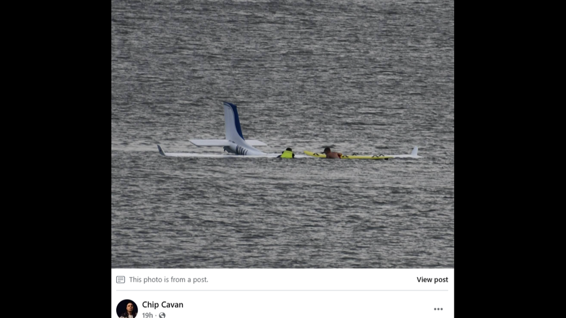 Plane makes emergency landing in water near Oak Island pier, NC officials say