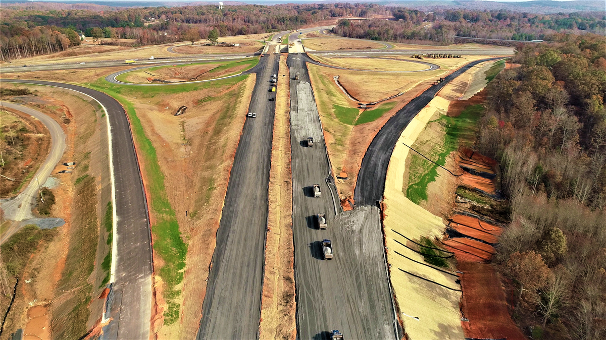 The U.S. 64 Asheboro Bypass opens Friday, Dec. 18. This aerial view shows the bypass interchange with Interstate 73/74 south of the city.