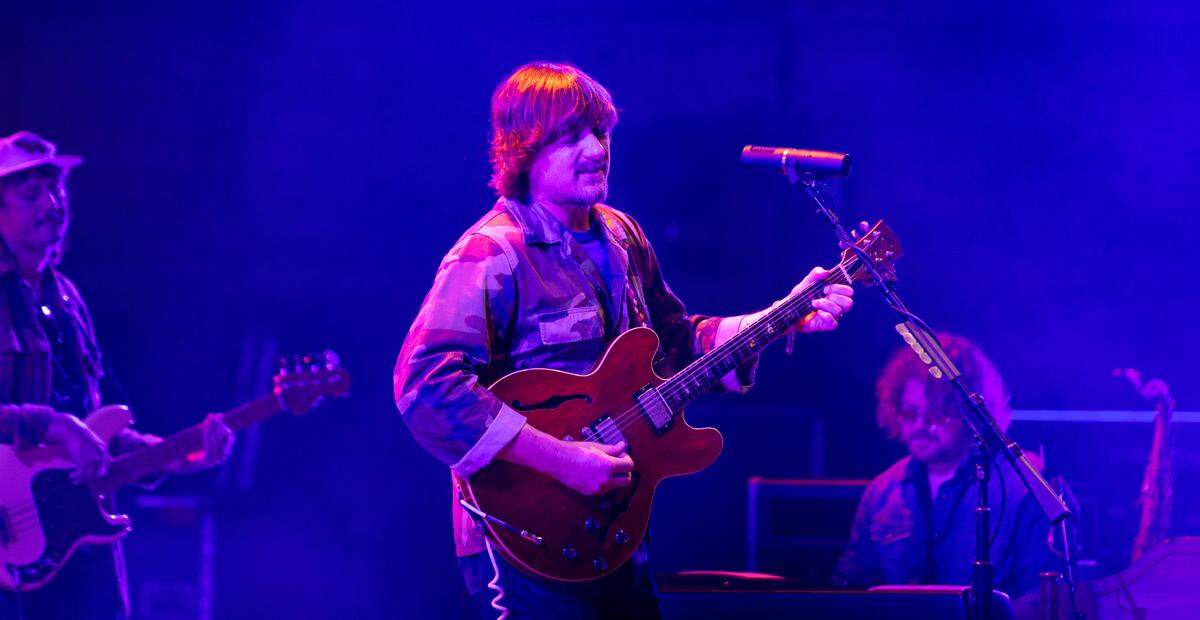Sturgill Simpson performs a special benefit concert to support disaster relief initiatives in NC following devastating flooding from Helene. He performed at Cary, N.C.’s Booth Amphitheater, Monday night, Oct. 21 2024.
