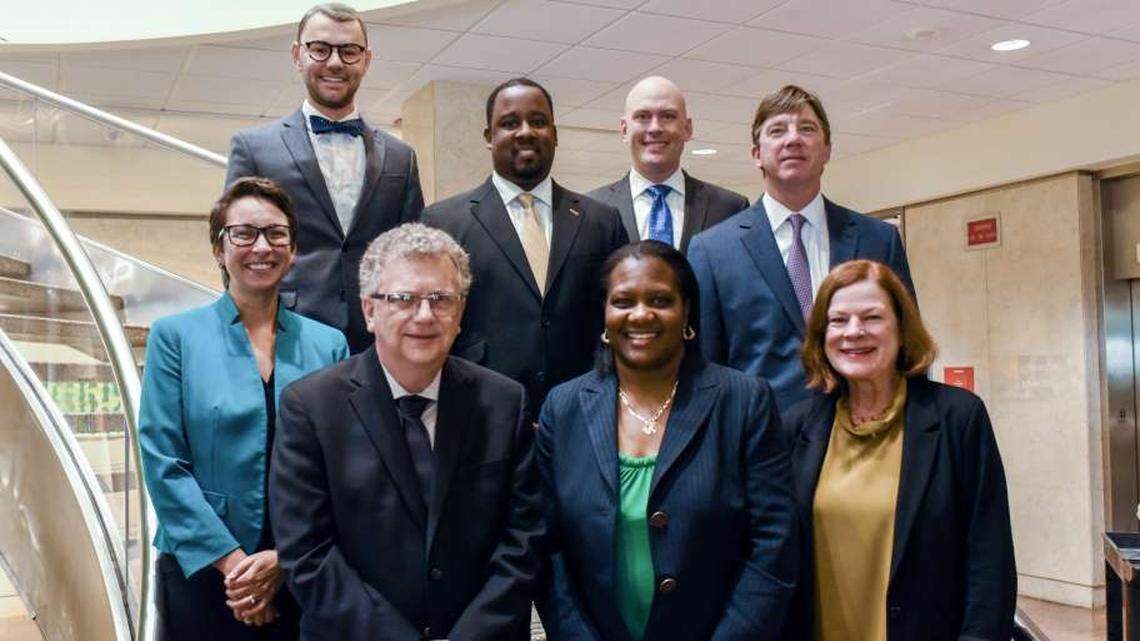 Back, left to right, Jonathan Melton, Corey Branch, Patrick Buffkin and David Knight. Front, left to right, Nicole Stewart, David Cox, Stormie Forte and Mary-Ann Baldwin.