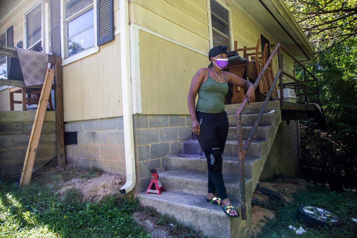 Akilia Jones, 31, a single mother of two sons is behind on rent payments at their apartment in east Durham. Jones has applied for rental assistance with Durham County, which is prepared to reimburse all her rent arrears, but her landlord Rick Soles won’t accept the money.