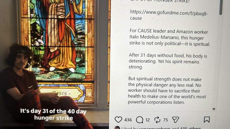 Durham labor leader on 40-day hunger strike to protest conditions at Amazon
