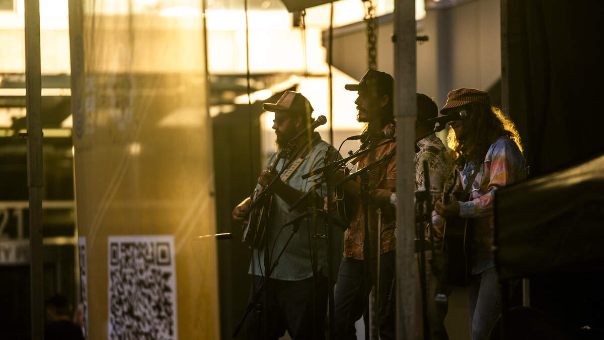 The Jason Carter Band performs in City Plaza during the Raleigh Wide Open music festival in downtown Raleigh on Friday, Oct. 3, 2025. The event features live bluegrass, folk, Americana and gospel artists.