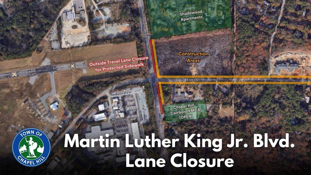The northbound outside travel lane on northbound Martin Luther King Jr. Boulevard will be closed to vehicle traffic and converted to a protected pedestrian walkway.