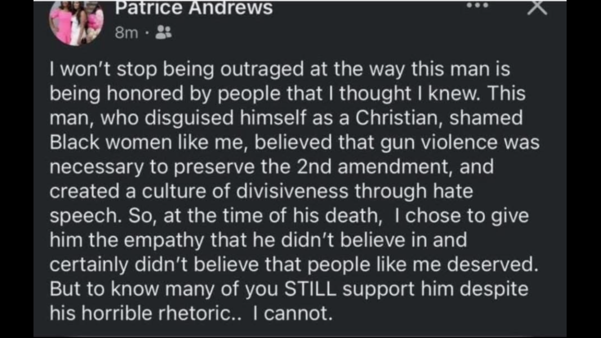 Durham Police Chief Patrice Andrews is under fire from conservative groups and the NC Sheriff Police Alliance for a comment she made following the shooting of conservative podcaster Charlie Kirk.