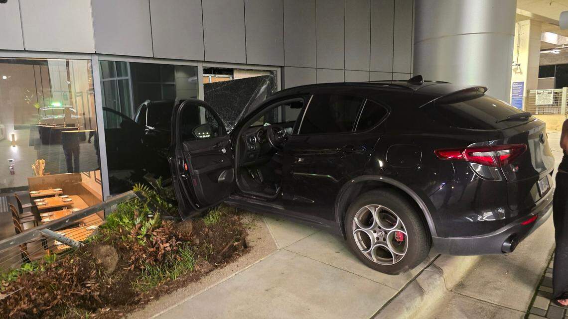 A car drove into a kitchen windown Satuday night at North Hills restaurant Cucciolo Terrazza.