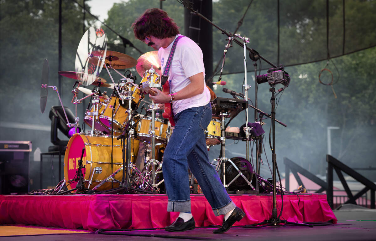 Peter Anspach dances across the stage as Goose opens the show Friday night in Raleigh,
