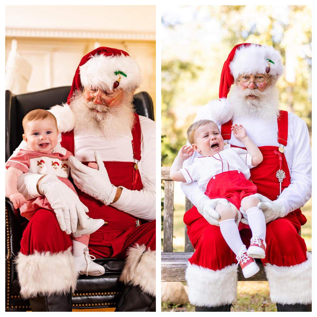 Elizabeth Peebles’ son with Santa.