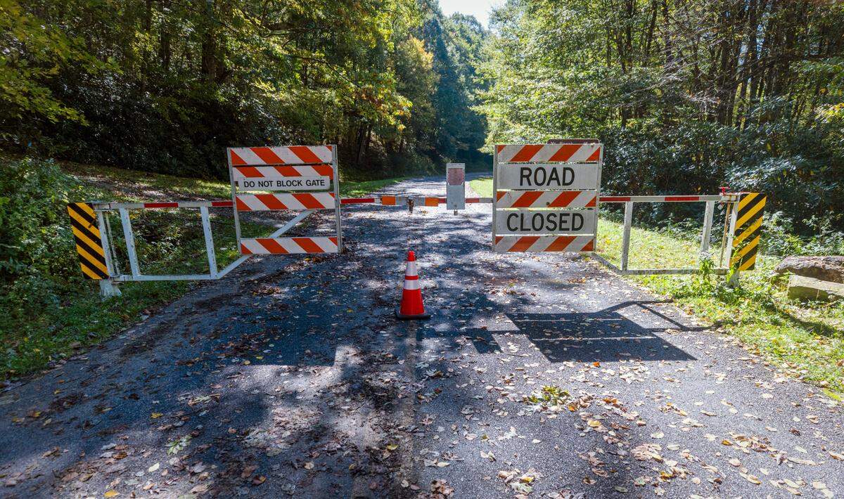 The Blueridge Parkway remains closed on Saturday, October. 5, 2024 after the remnants of Hurricane Helene caused damage to the parkway.
