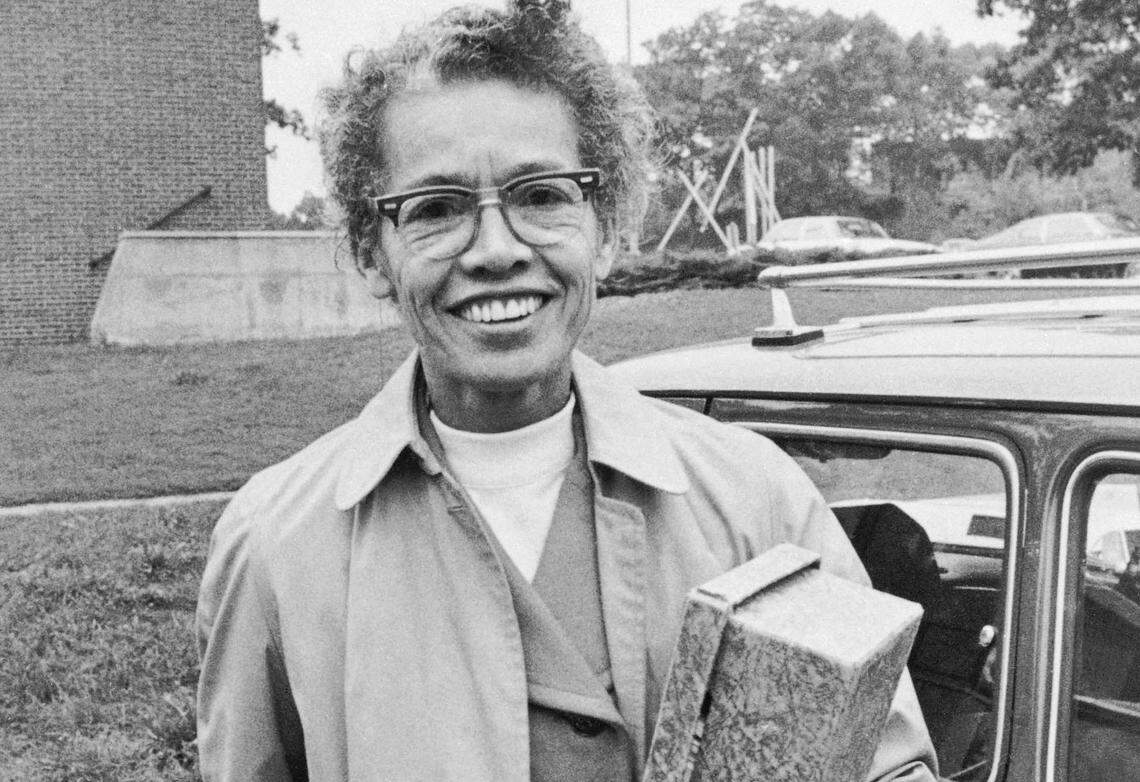 Dr. Pauli Murray, a law professor at Brandeis University, arrives for classes in Waltham, Mass. on Sept. 27, 1971.