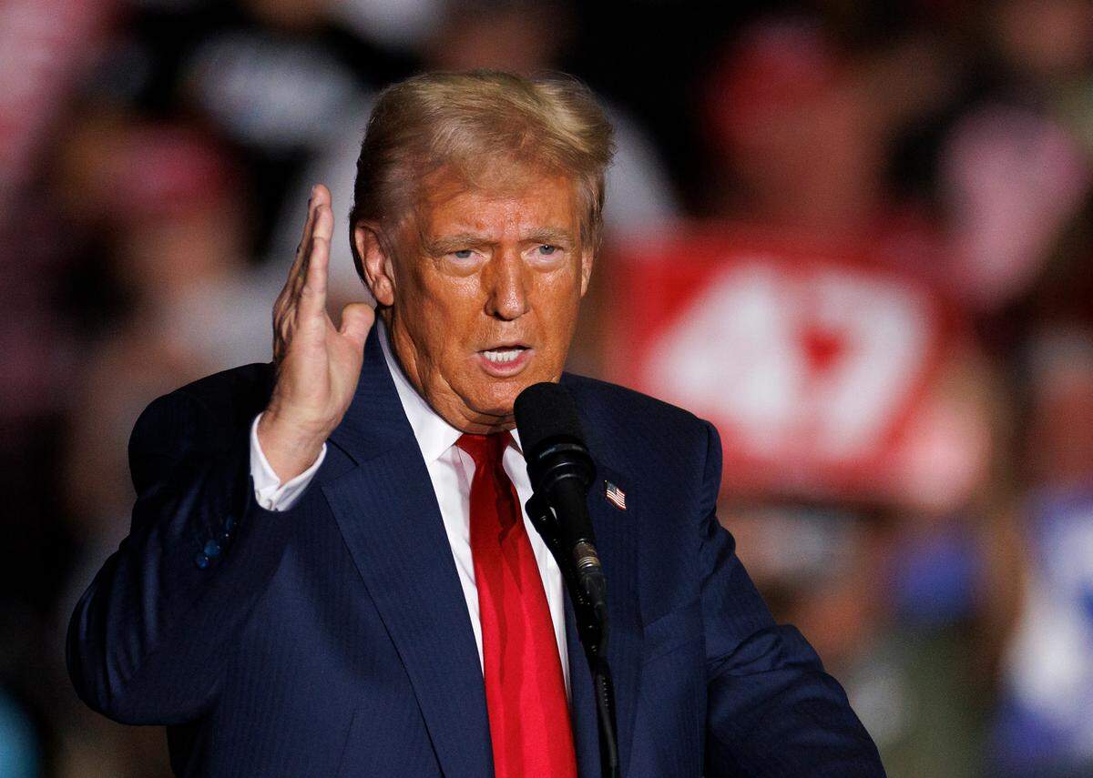 Former President and Republican presidential candidate Donald Trump speaks during a campaign rally at the Greensboro Coliseum Complex on Tuesday, Oct. 22, 2024, in Greensboro, N.C.