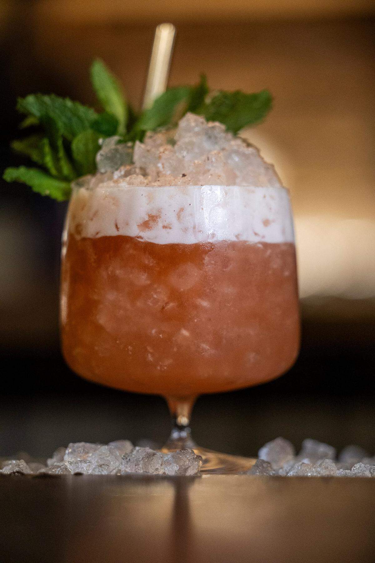 A “Cobra’s Fang” cocktail at Scott Crawford’s new cocktail bar, Sous Terre, at 620 North Person Street below Jolie, Crawford’s French bistro.