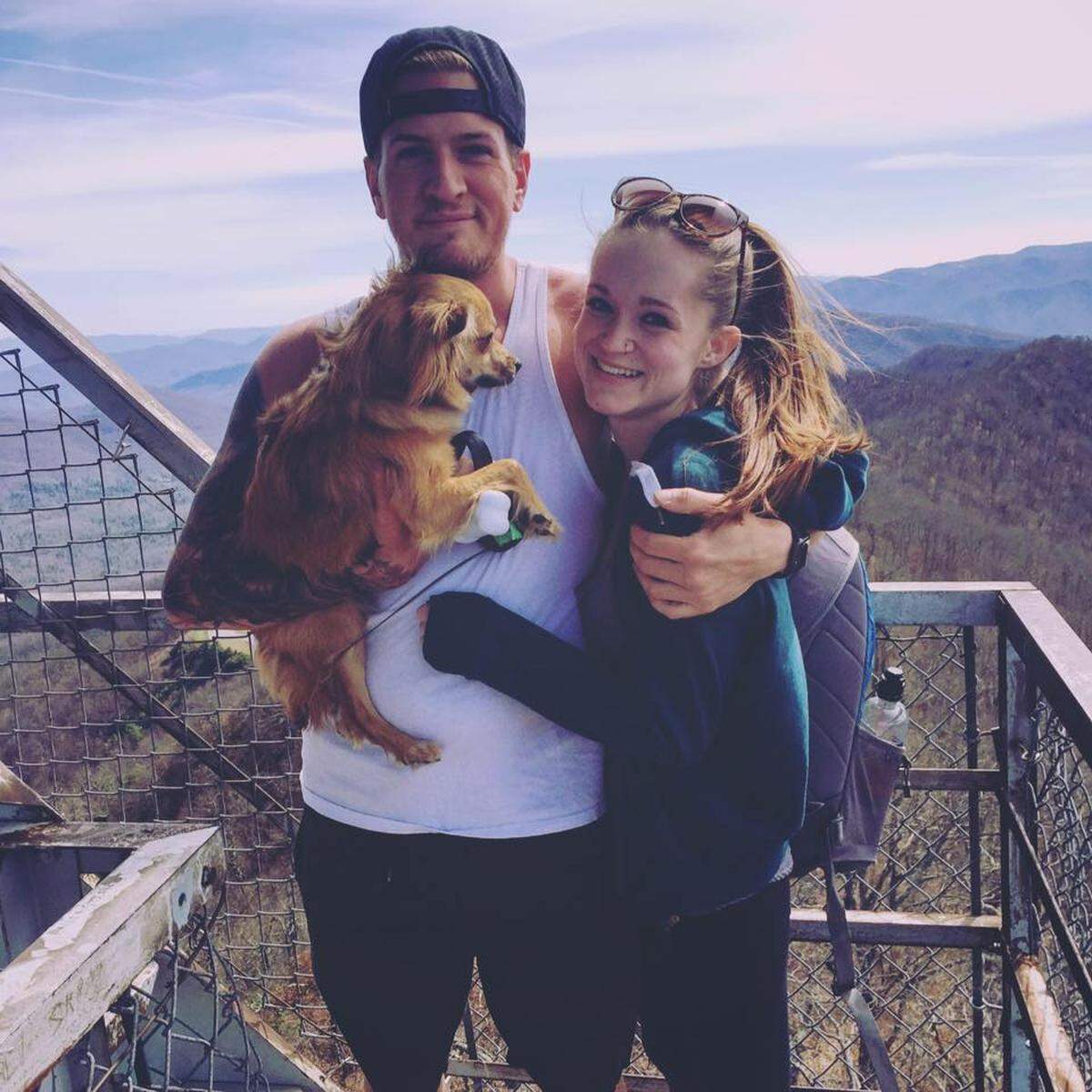 Gavin Remaley with girlfriend, Nikki Rogers, and dog, Charlie