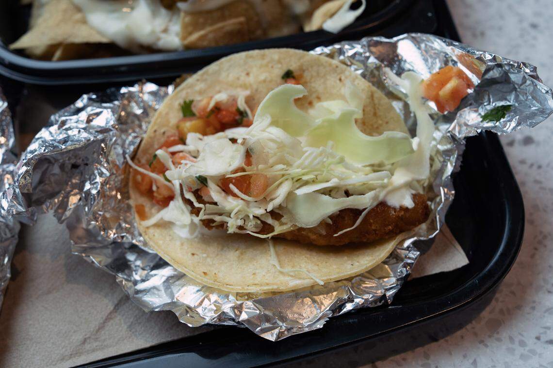 Fish tacos at Del Taco in Durham.
