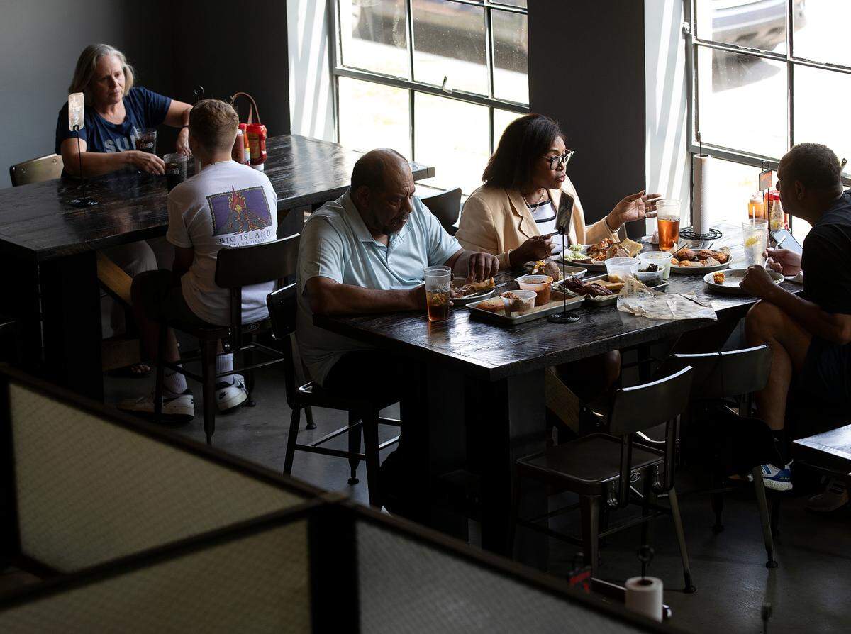 Patrons dine at Sam Jones BBQ in Raleigh, N.C. on Wednesday, June 5, 2024.